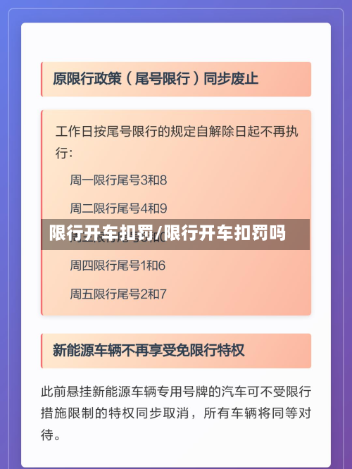 限行开车扣罚/限行开车扣罚吗